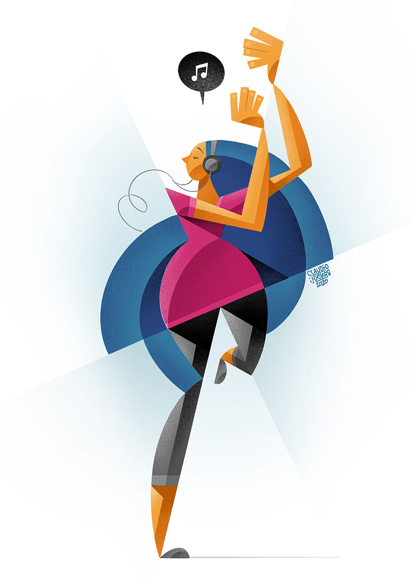 Dancing girl - Illustration by Claudio Bandoli