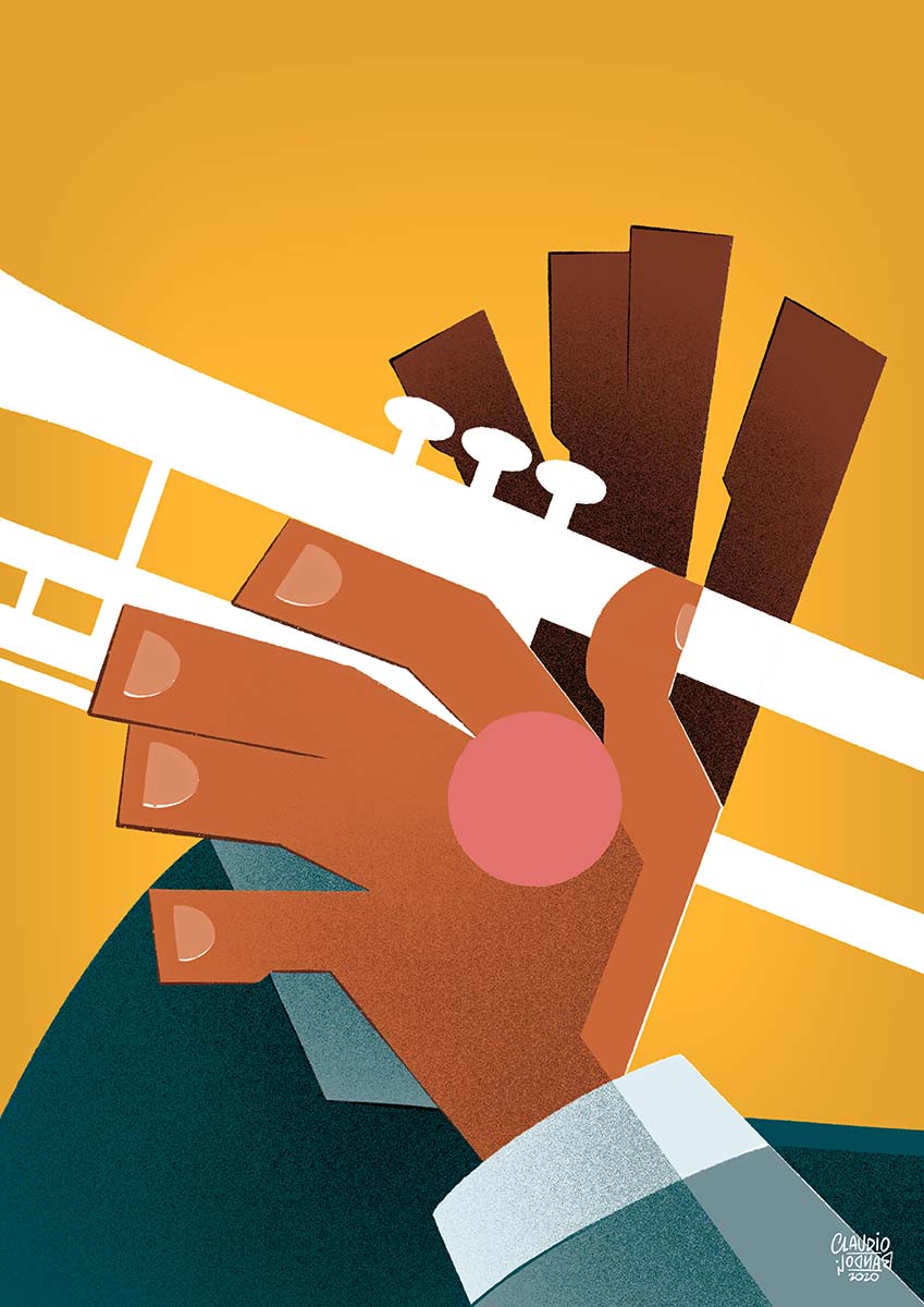 Louis Armstrong - Illustration by Claudio Bandoli