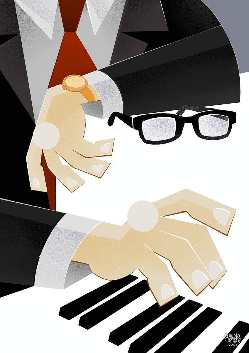 Dave Brubeck - Illustration by Claudio Bandoli