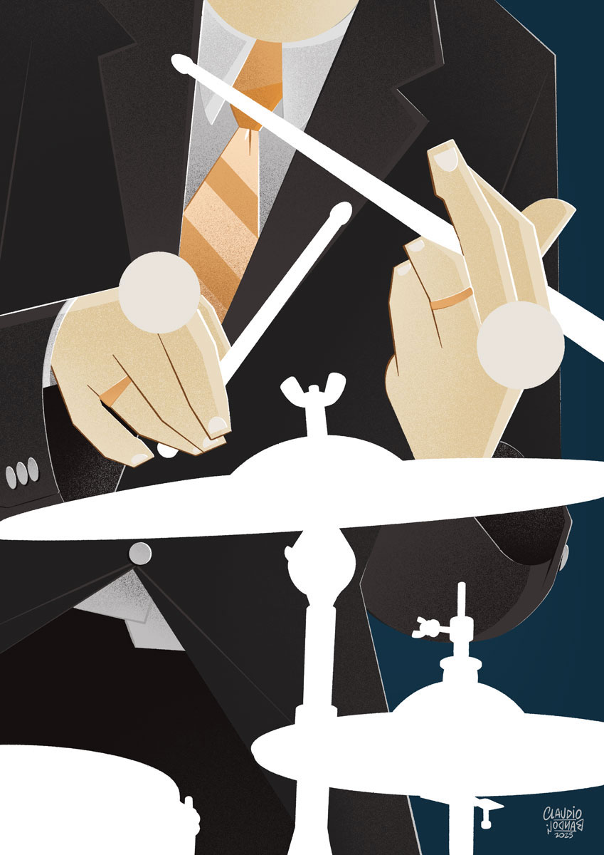 Joe Morello - Illustration by Claudio Bandoli