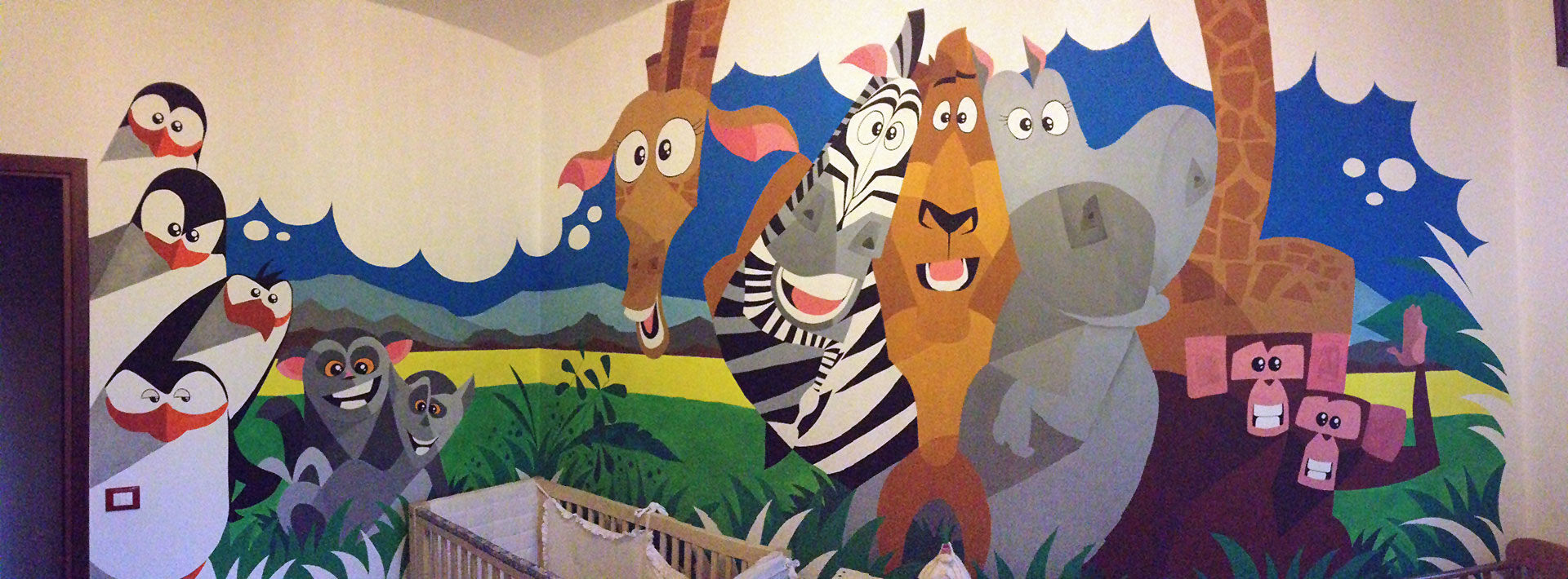 Twins's bedroom walls - Wallpainting by Claudio Bandoli