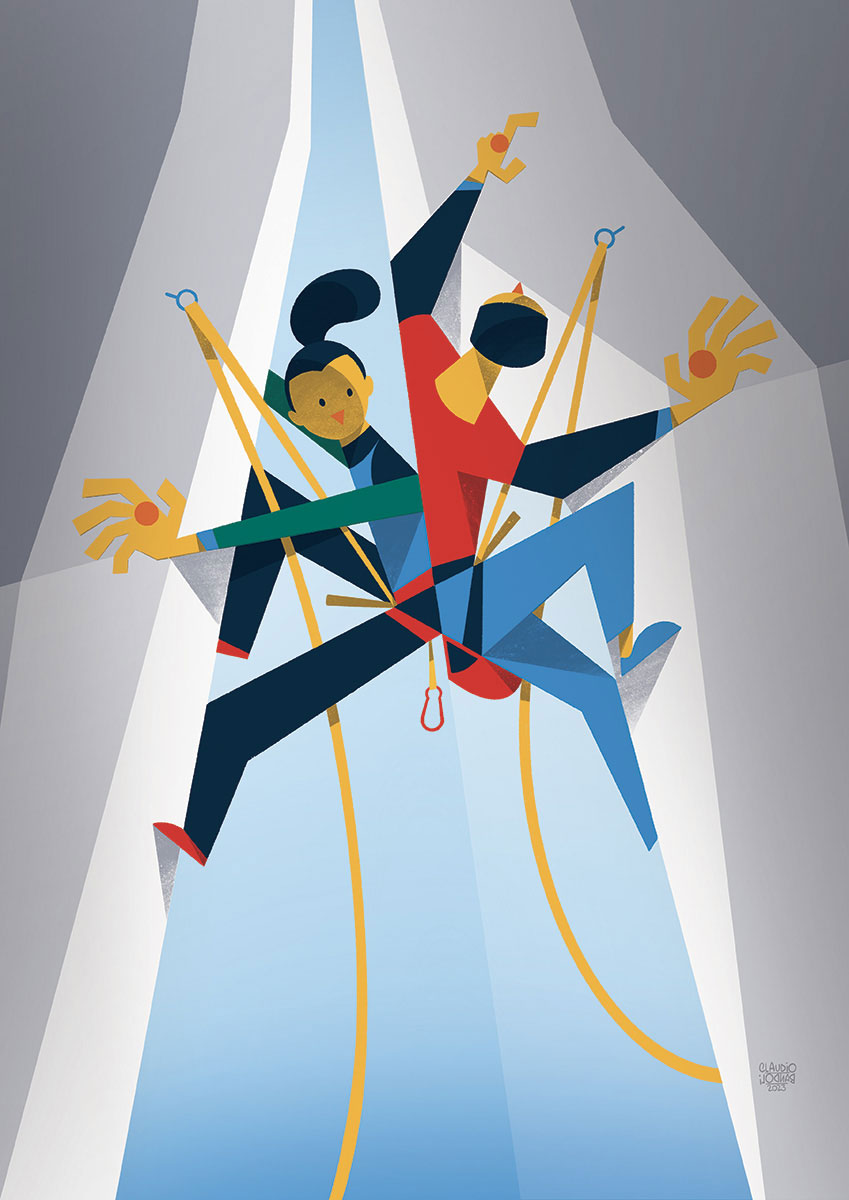 Arrampicando attraverso le generazioni - Illustration by Claudio Bandoli