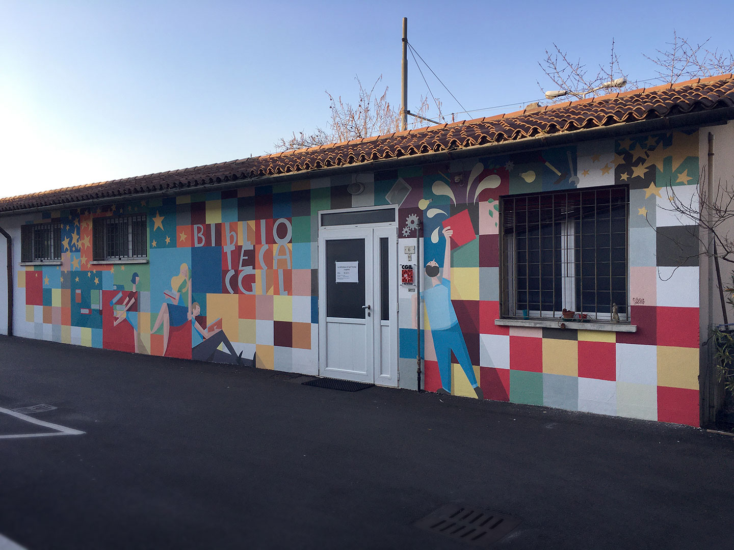 CGIL Treviso Library - Wallpainting by Claudio Bandoli