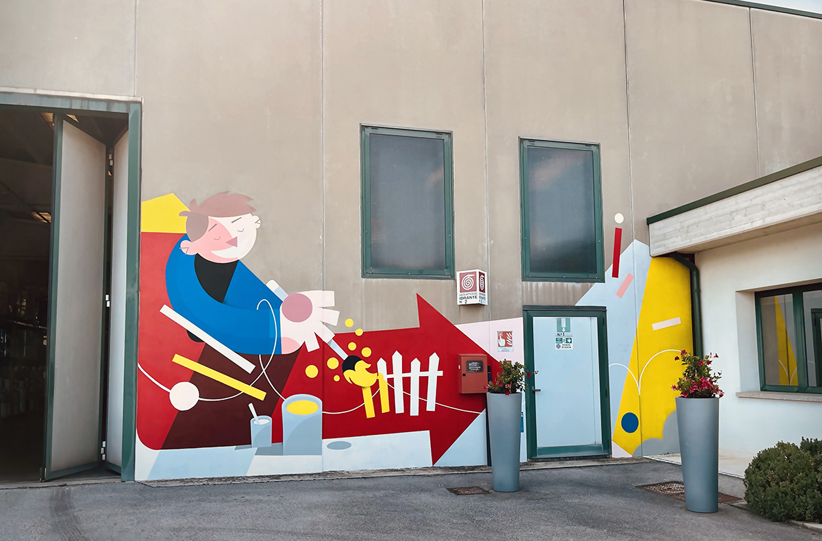 Retail store mural - Wallpainting by Claudio Bandoli
