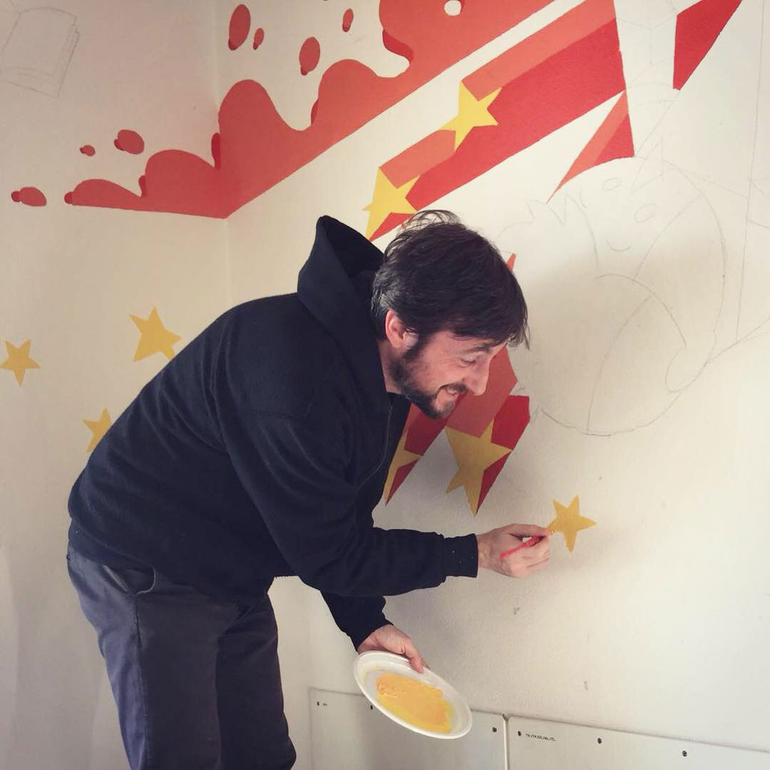 Games corner in oratory - Wallpainting by Claudio Bandoli