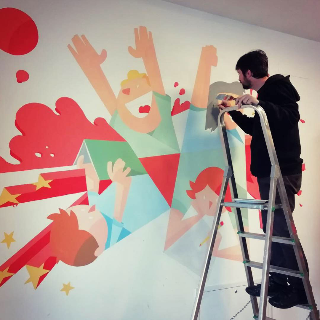 Games corner in oratory - Wallpainting by Claudio Bandoli