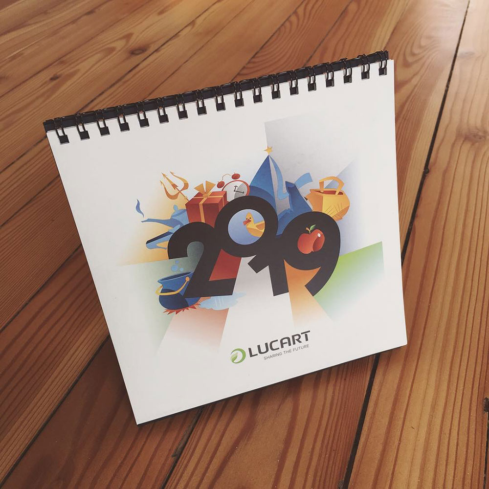 Lucart 2019 calendar - Illustration by Claudio Bandoli