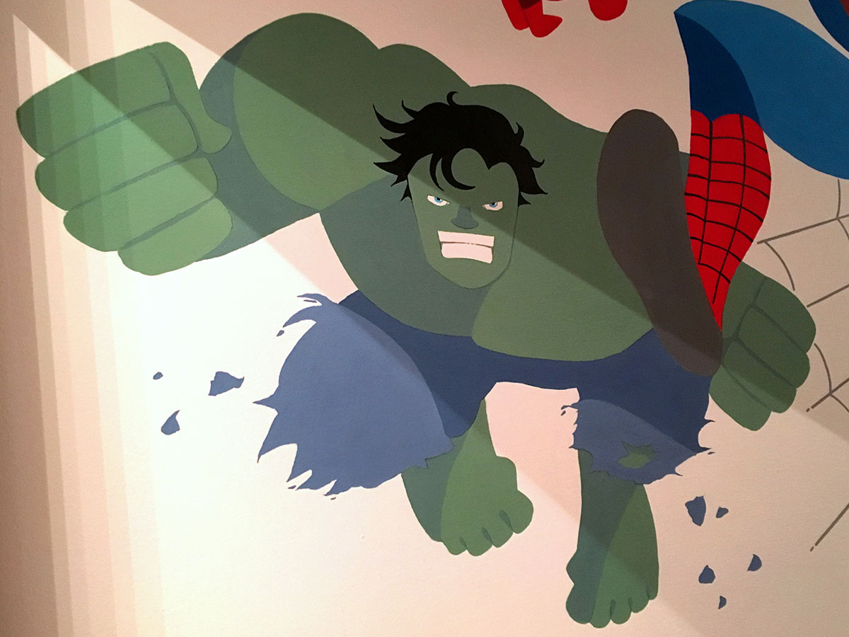 Superheroes bedroom - Wallpainting by Claudio Bandoli