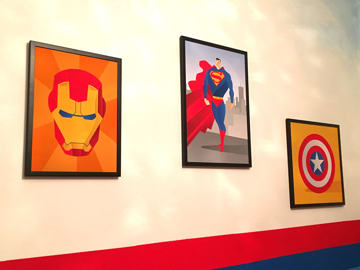 Superheroes bedroom - Wallpainting by Claudio Bandoli