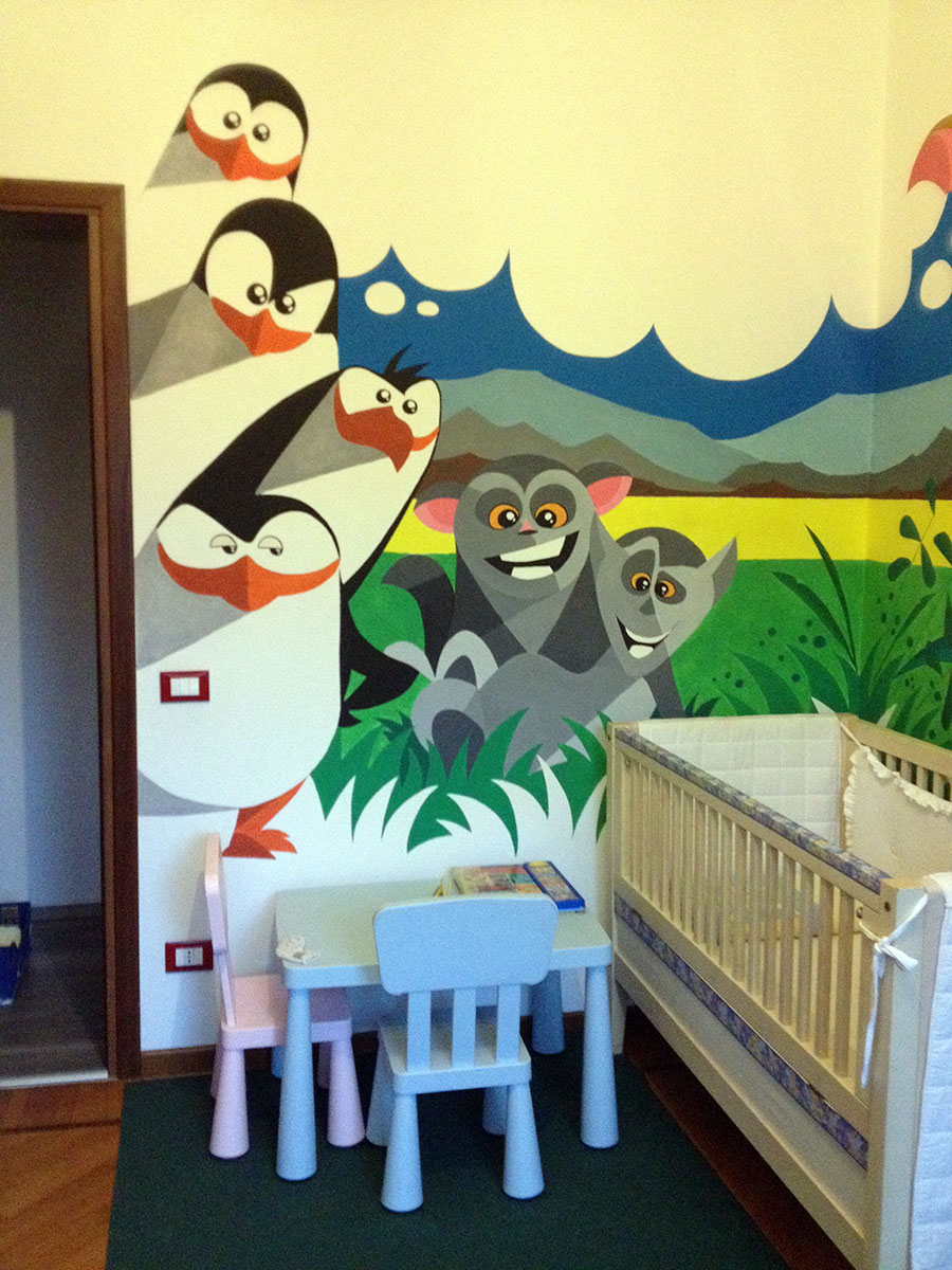 Twins's bedroom walls - Wallpainting by Claudio Bandoli